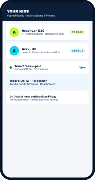 SwimLog parent app