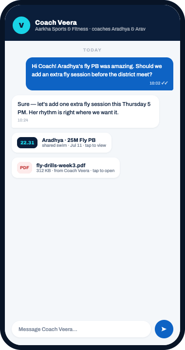 SwimLog club chat
